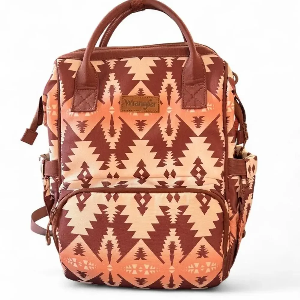 Wrangler peach and brown geometric